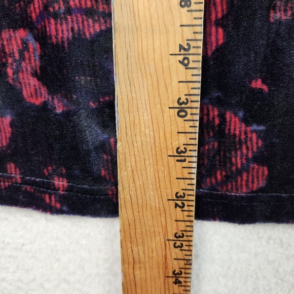 Woman Within Womens Size Medium Blue Floral Cold Shoulder Velour Sweater Top - Picture 6 of 10